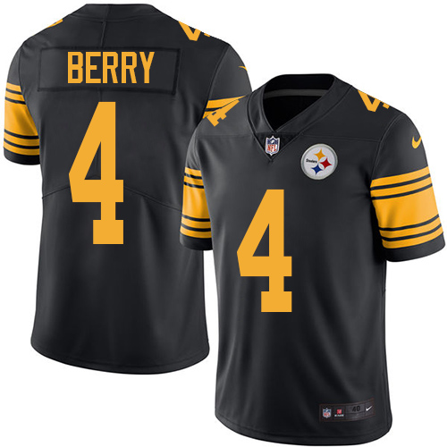Men's Elite Jordan Berry Nike Jersey Black - #4 Rush NFL Pittsburgh Steelers